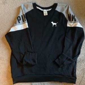Victoria’s Secret pink black crew neck